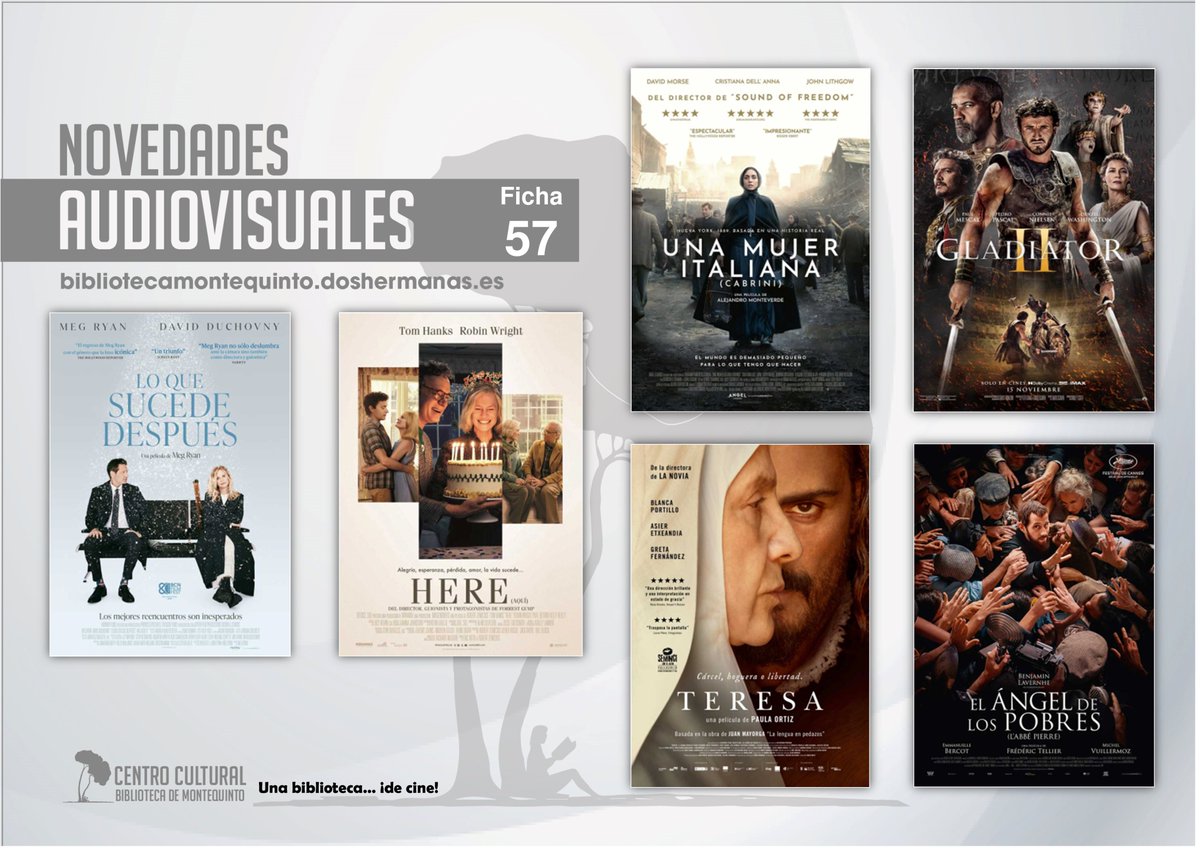 Biblioteca de Montequinto (Dos Hermanas) (@bibmontequinto) on Twitter photo 📽️ Novedades ¡de película! / Ficha 57.- Ya se encuentran en #BibliotecaMontequinto #DosHermanas los siguientes audiovisuales. 
📖 Reseña en el blog: bibliotecamontequinto.doshermanas.es/biblioteca-de-…
💻 Consulta su disponibilidad en el catálogo de <a href="/BibMontequinto/">Biblioteca de Montequinto (Dos Hermanas)</a> accesible desde bibliotecaspublicas.es/montequinto/CO… 📽️ Novedades ¡de película! / Ficha 57.- Ya se encuentran en #BibliotecaMontequinto #DosHermanas los siguientes audiovisuales. 
📖 Reseña en el blog: bibliotecamontequinto.doshermanas.es/biblioteca-de-…
💻 Consulta su disponibilidad en el catálogo de <a href="/BibMontequinto/">Biblioteca de Montequinto (Dos Hermanas)</a> accesible desde bibliotecaspublicas.es/montequinto/CO…