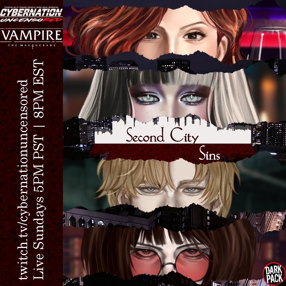 nionviolet's tweet image. 🩸Sink your teeth into the intrigue this Sunday 5PM PST on the @CNUncensored  twitch channel.

Power, blood, and betrayal await in our Vampire: The Masquerade Chronicle, Second City Sins. Darkness never looked so good.  #TTRPG #worldofdarkness #vampirethemasquerade