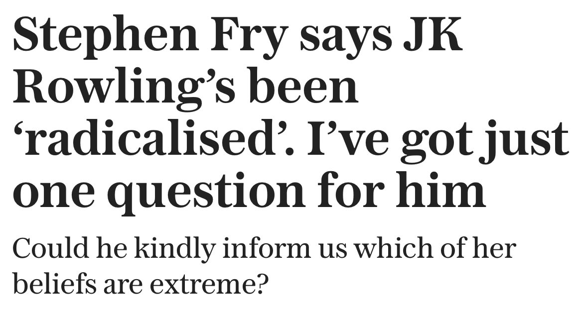 SEEN in Journalism (@journalismseen) on Twitter photo By <a href="/MichaelPDeacon/">Michael Deacon</a> in @telegraph
‘Take, for example, Ms Rowling’s belief that women don’t have testicles. Or her belief that men can’t give birth. Is either of these wildly at variance with established medical science?’ By <a href="/MichaelPDeacon/">Michael Deacon</a> in @telegraph
‘Take, for example, Ms Rowling’s belief that women don’t have testicles. Or her belief that men can’t give birth. Is either of these wildly at variance with established medical science?’