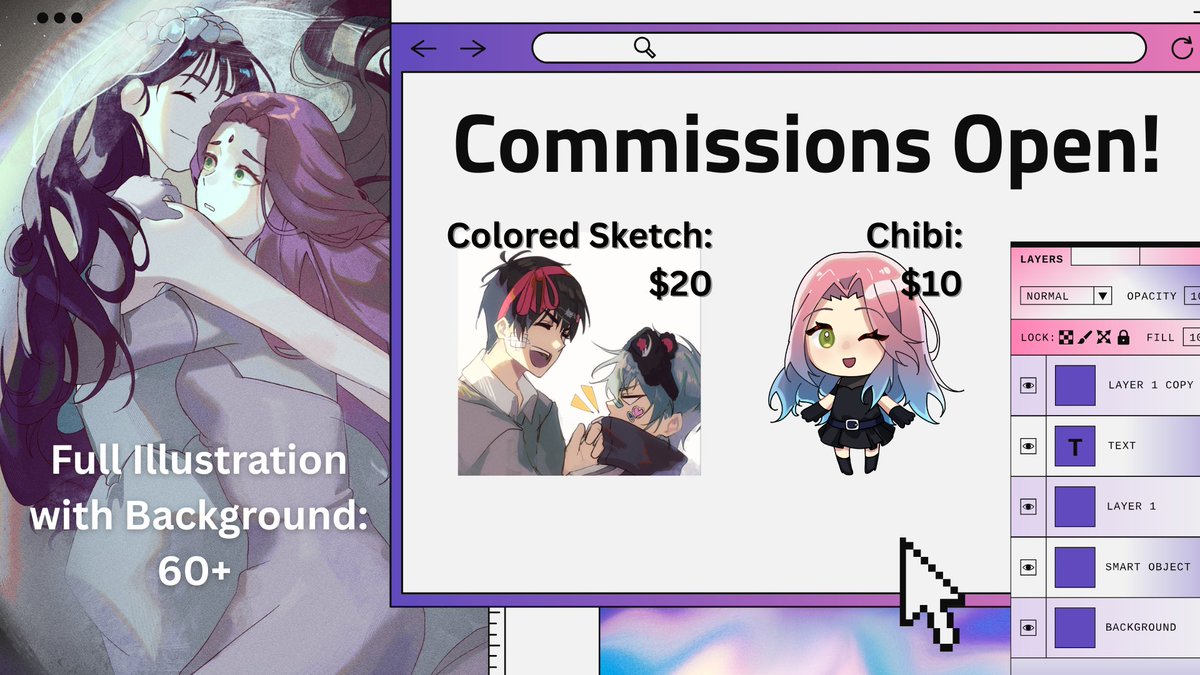 kannalii's tweet image. [RTs ❤️] COMMISSIONS OPEN!!!

Hellooo I&apos;m opening slots for all types of commissions!! Feel free to dm me for any questions and comm requests can be sent through vgen!! 

(VGen link below)
#VGenOpen #commissions