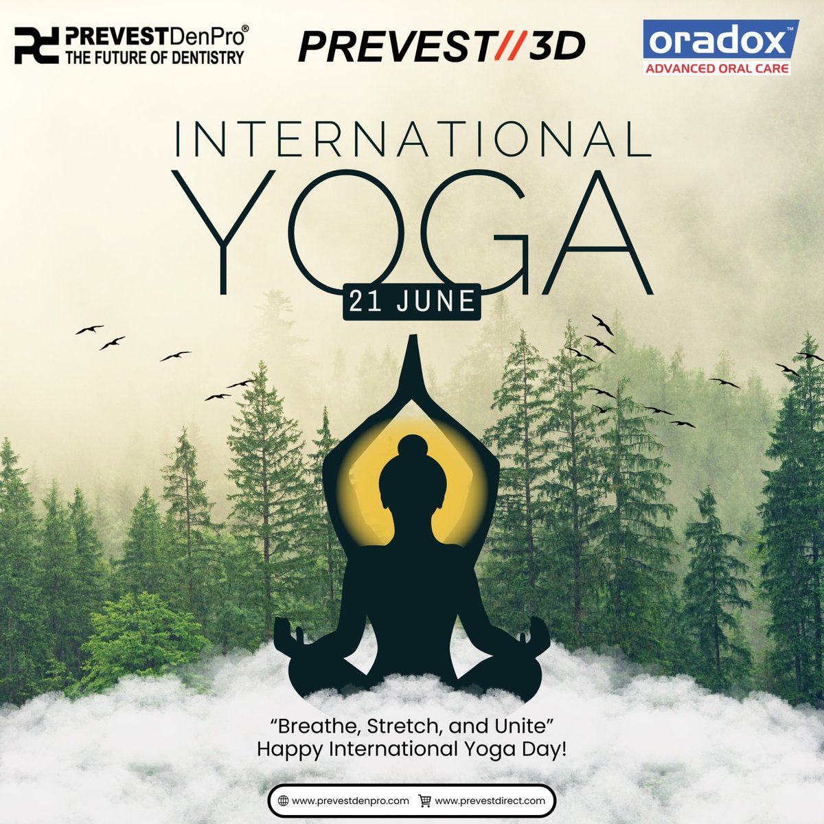 PrevestDenPro_'s tweet photo. Wishing You a Happy International Yoga Day!

At Prevest DenPro Limited, we believe in the harmony of mind, body, and health. This Yoga Day, let's embrace wellness in every form — from inner peace to oral care. 🦷✨

#InternationalYogaDay #PrevestDenPro #WellnessMatters https://t.co/GmU1r7xVgM