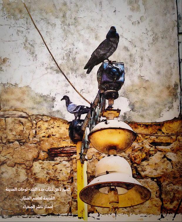 "ذاكرة الحي مليئة بالأصوات
تحايا أهالي الحي في الصباح
أصوات الباعة
ضحكات الأطفال
مقالب الصبية
وهديل اليمام الذي يتابع كل شيء من علٍ ينتظر لحظة هدوء ينزل فيها إلى الشارع كي يشرب أو يلتقط طعامه"

desertpublisher.com/ar/جدة-البلد-لوحات-للمدينة-القديمة/p309992747?from=search-bar