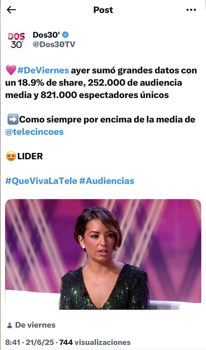 ¿Esto de <a href="/Dos30TV/">Dos30'</a> inventándose los datos de audiencia esta mañana qué ha sido? 
👇👇👇👇👇