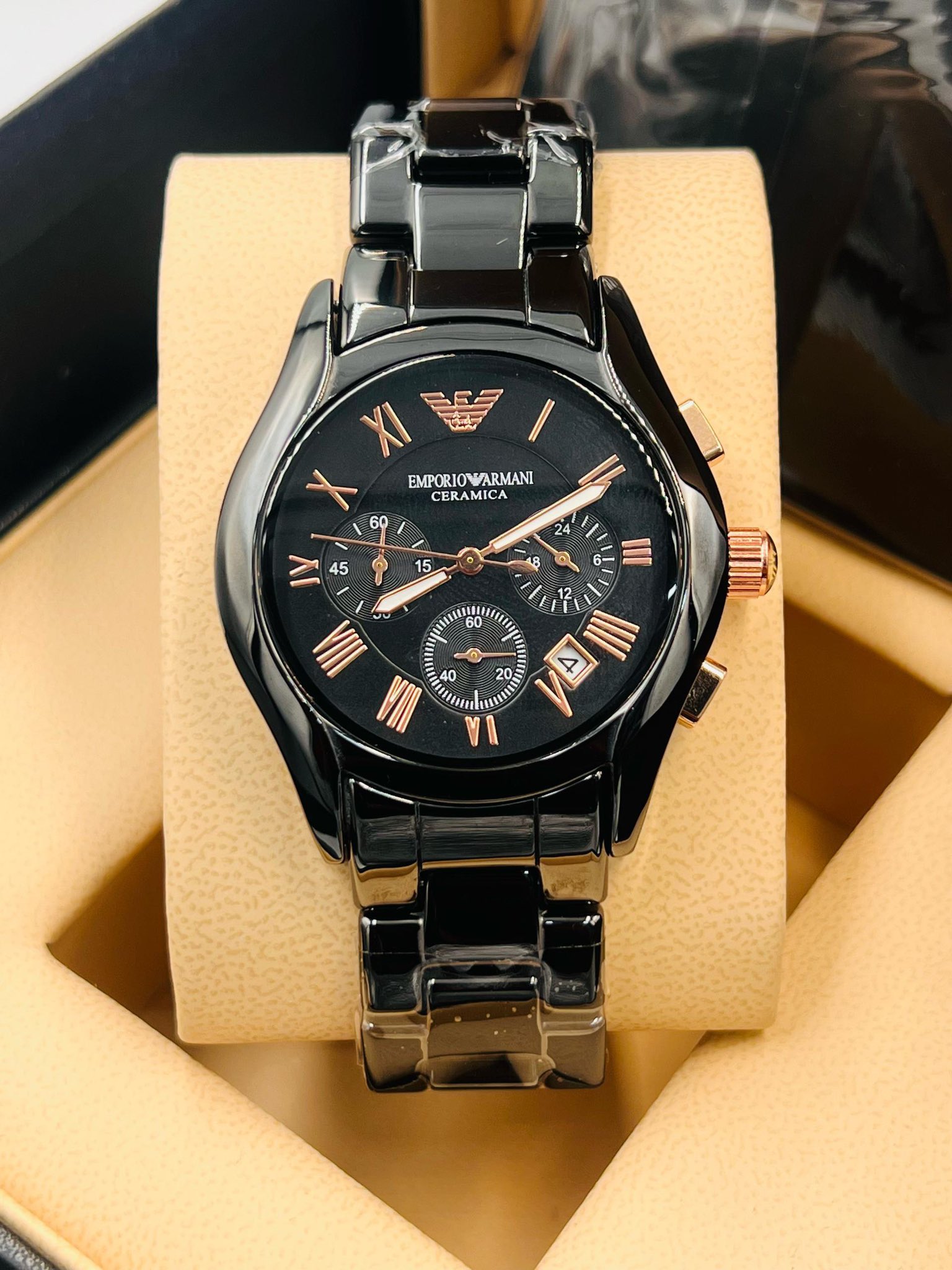 New Emporio Armani Ceramica Quartz Watch | eBay