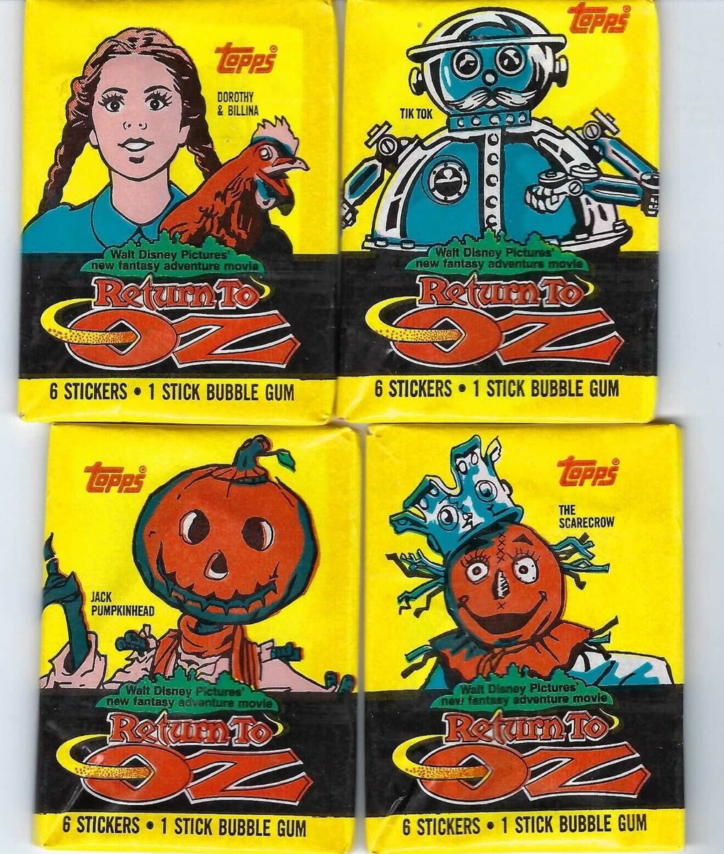 The movie Return to Oz was released on June 21, 1985, with a set of sticker cards released by Topps in the same year.