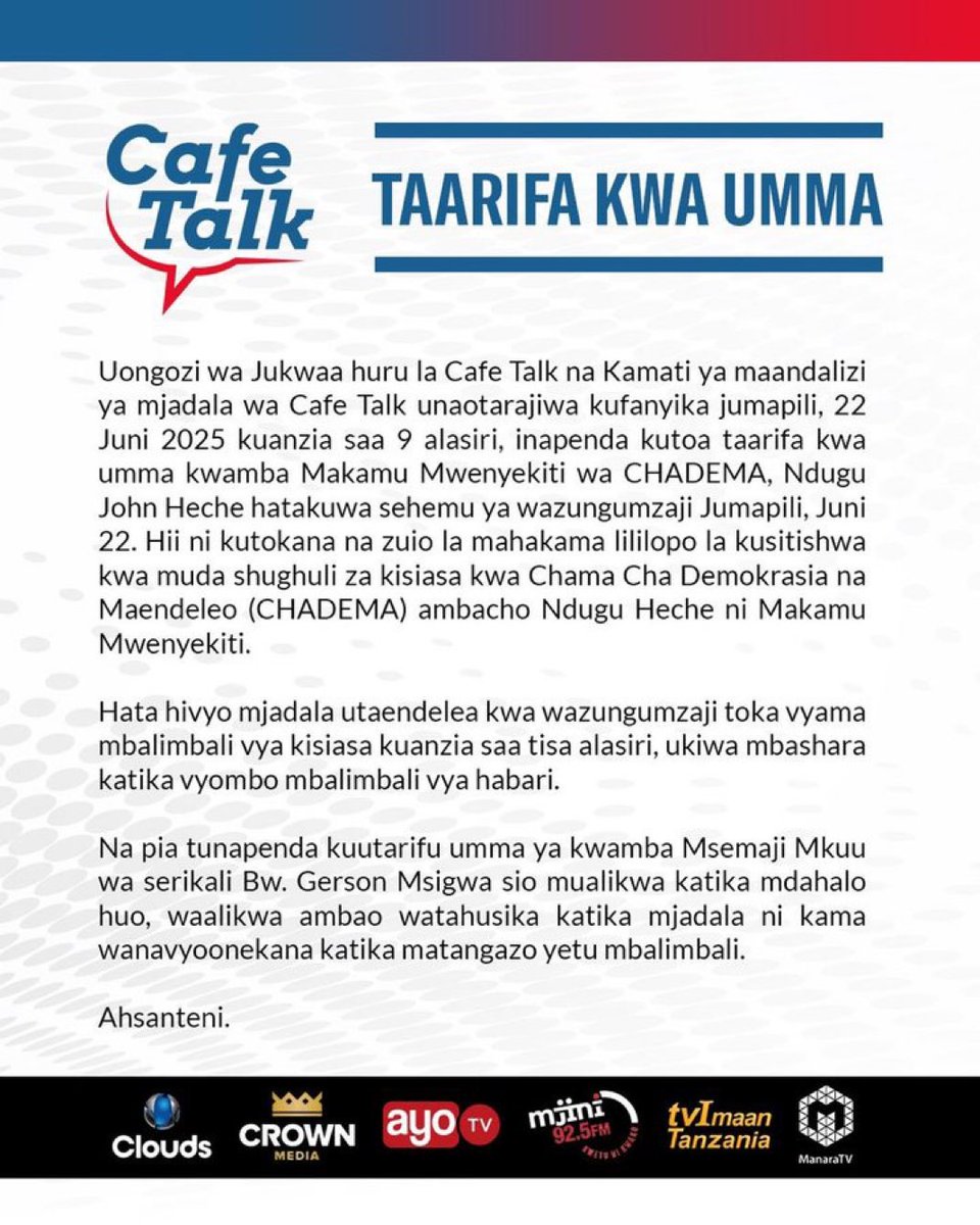 Mwaliko ulikuwa wa CHADEMA au wa John Heche?🤔