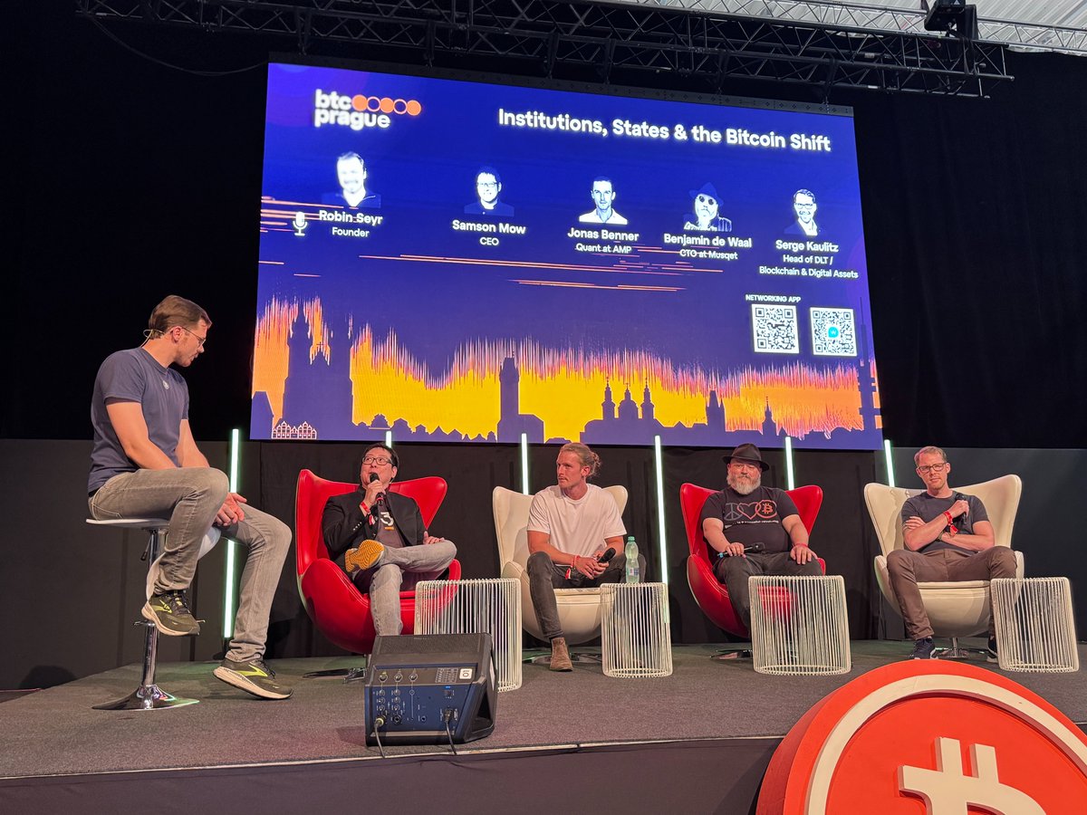 JAN3 (@jan3com) on Twitter photo ๐ข IT'S HAPPENING NOW!!
<a href="/Excellion/">Samson Mow</a> takes the Expo Stage at <a href="/BTCPrague/">BTC Prague</a> for the Institutions, States & the Bitcoin Shift panel. ๐
Heโll talk about how the tone has changed from skepticism to strategy and how major players are now approaching #Bitcoin. ๐ข IT'S HAPPENING NOW!!
<a href="/Excellion/">Samson Mow</a> takes the Expo Stage at <a href="/BTCPrague/">BTC Prague</a> for the Institutions, States & the Bitcoin Shift panel. ๐
Heโll talk about how the tone has changed from skepticism to strategy and how major players are now approaching #Bitcoin.