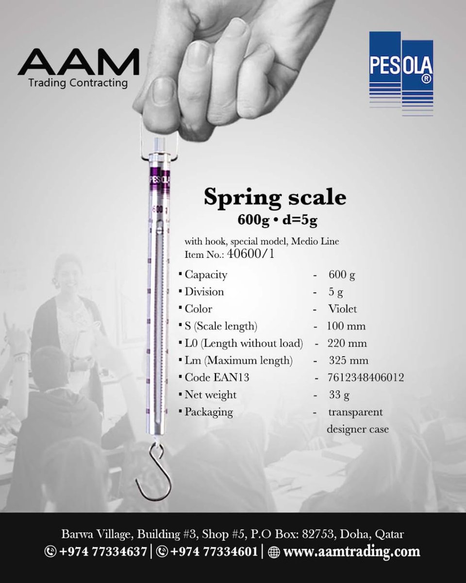 aam__trading's tweet image. Introducing the Pesola Spring Scale, now at AAM Trading.Whether you’re weighing herbs, crafting DIY projects, or calibrating small loads, this lightweight yet robust scale delivers accuracy down to 5 g.
#aamtrading