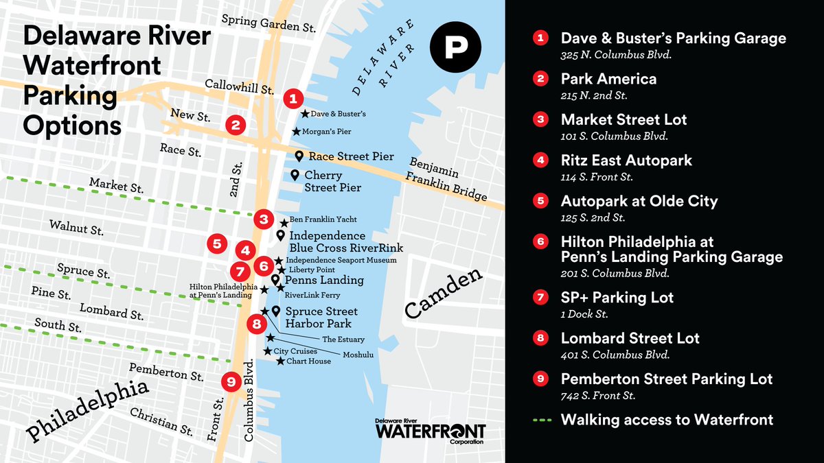 DelRiverWfront's tweet image. What to Know Before You Go: Coming to enjoy our incredible Independence Day Weekend celebrations on June 27-June 29? Check out the nearby parking options before your visit. 

bit.ly/3WQr3BR 
 
#MyPhillyWaterfront #MakeSummerYours #KBYG #ThingsToDo #July4thPhilly
