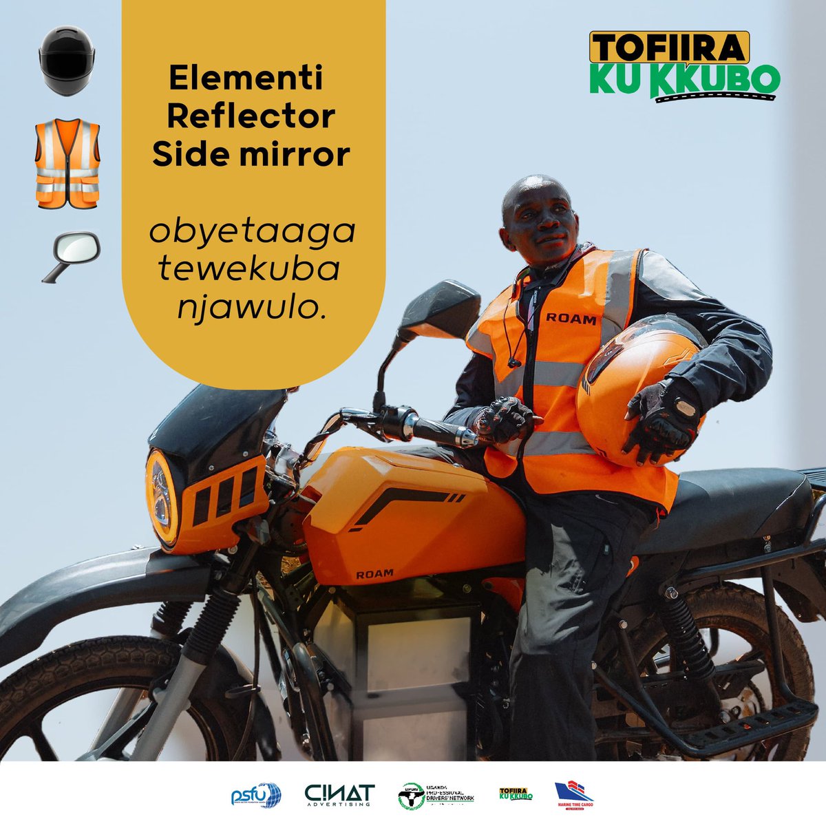 Gwe ng'omugoba wa bodaboda, okubeera nebyetagiisa ku kukkubo kyandikuwonya obubenje obuva ku bulagajavu

#ToffiraKukkuboIntiative