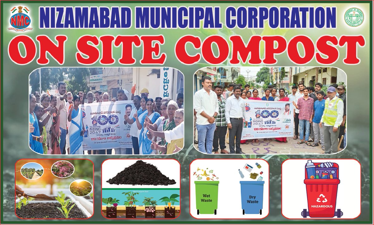MC_Nizamabad's tweet image. #compost 
@TelanganaCMO
@Dhanpal_Suranna @tksreedevi
@cdmatelangana
@SwachhBharatGov
@SBMU_Telangana @MoHUA_India
@RoopaMishra77
@tgmepma
#TelanganaRising
#TG100DaysActionPlan
#OkaMarpu_AbhivrudhikiMalupu @Collector_NZB
@ACLB_Nizamabad