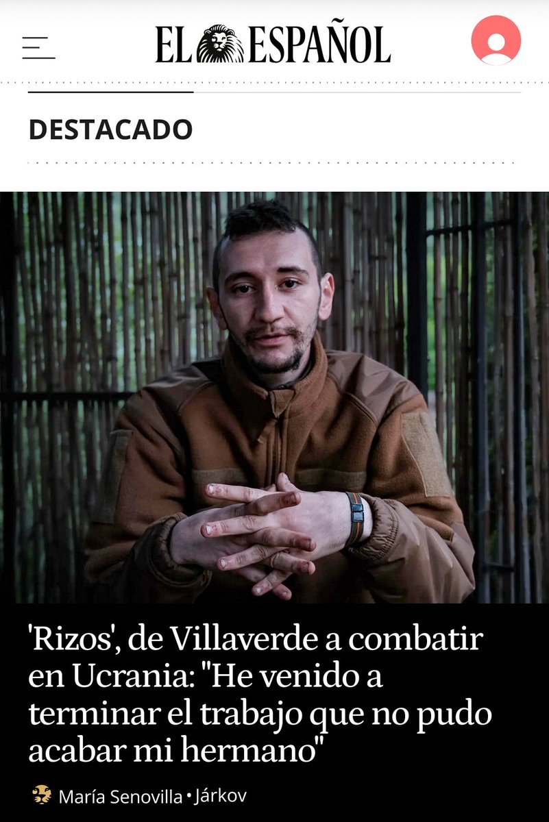 MariaSenovilla's tweet photo. Encontré a Rizos cerca del frontline de Lypsi. En una compañía de combatientes colombianos

Su acento de madrileño castizo lo delató...

Era su segunda vez en #Ucrania. Hace un año vino con su hermano. Pero decidió regresar a #España a los pocos días
🧵
https://t.co/Cs50Lssvx9 https://t.co/ULmRmWydAL