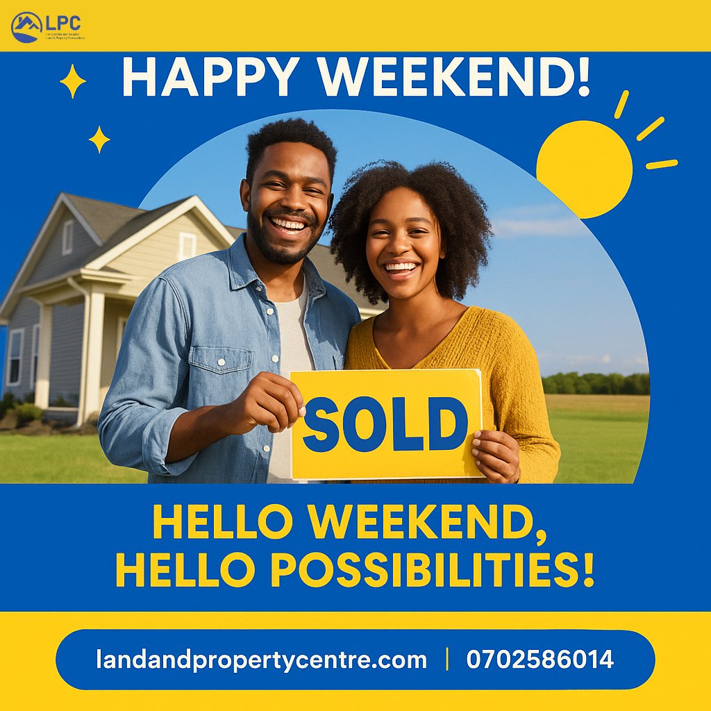LandPropertyCnt's tweet photo. Plotting your weekend plans? Why not plot your future too! 😉💛 Whether it’s a chill day or a big decision moment, take time to explore property listings that could change your life. Your dream land is just a click away!

https://t.co/Z4GYFuihMY 
0702586014

#HelloWeekend #Plot https://t.co/UYLcmy3Eso