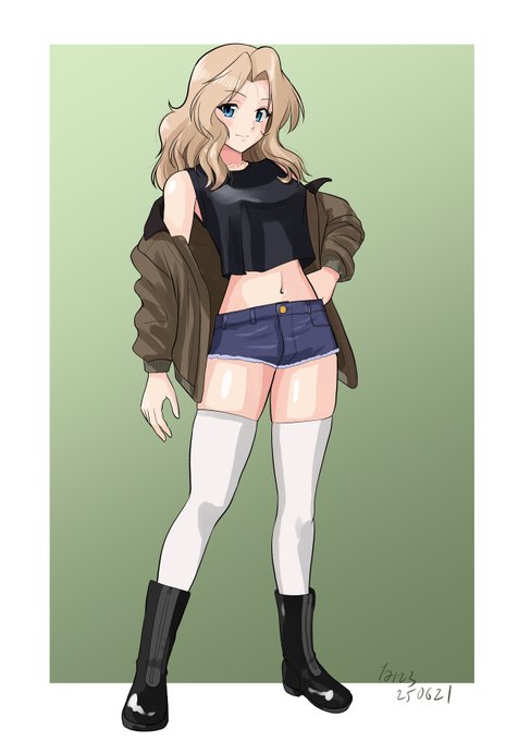 #週末ガルパンお絵描き120分一本勝負
#週末ガルパンお絵描き120分一本勝負20250621
おケイさん!

シンプルに立ち絵。 