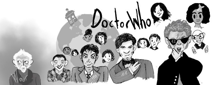 I added 12, War, Clara, Bill and Nardole to the Doctor Who Fanart I did in March of Last Year. I don't know if Capaldi and Hurt are as recognizable as Eccleston, Tennant and Smith here but eh