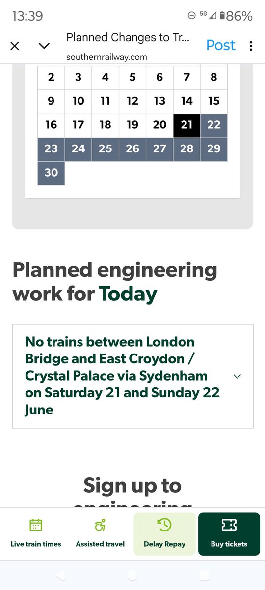 lazymichaela's tweet photo. @SouthernRailUK This is all I see on that page https://t.co/RlZNBLwdu3