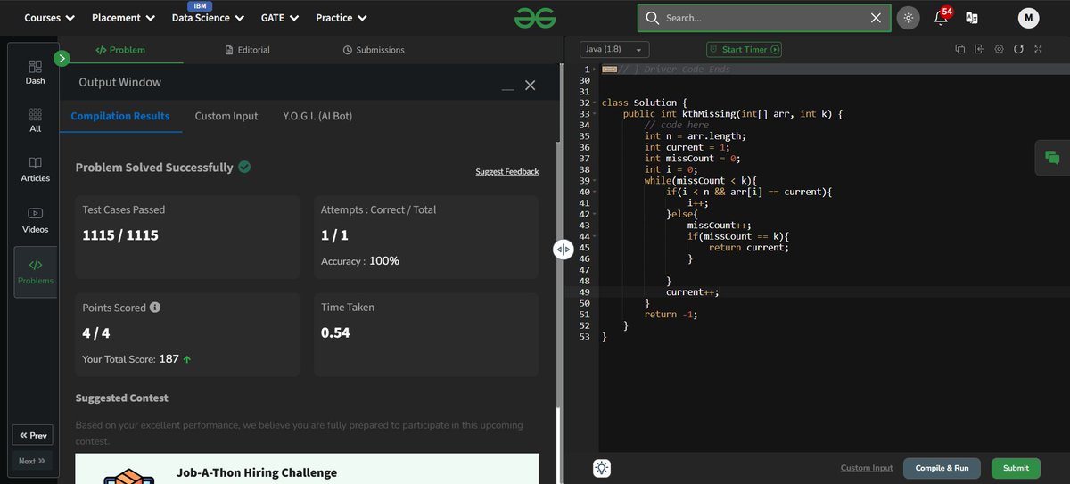 Darshan_031's tweet photo. Day 33 to 36 Solving GFG160 Days Challenge
@geeksforgeeks

#GFGChallenge #CodingJourney #gfg160 #geeksforgeeks #geekstreak2025Day https://t.co/tzqXBdtcfy