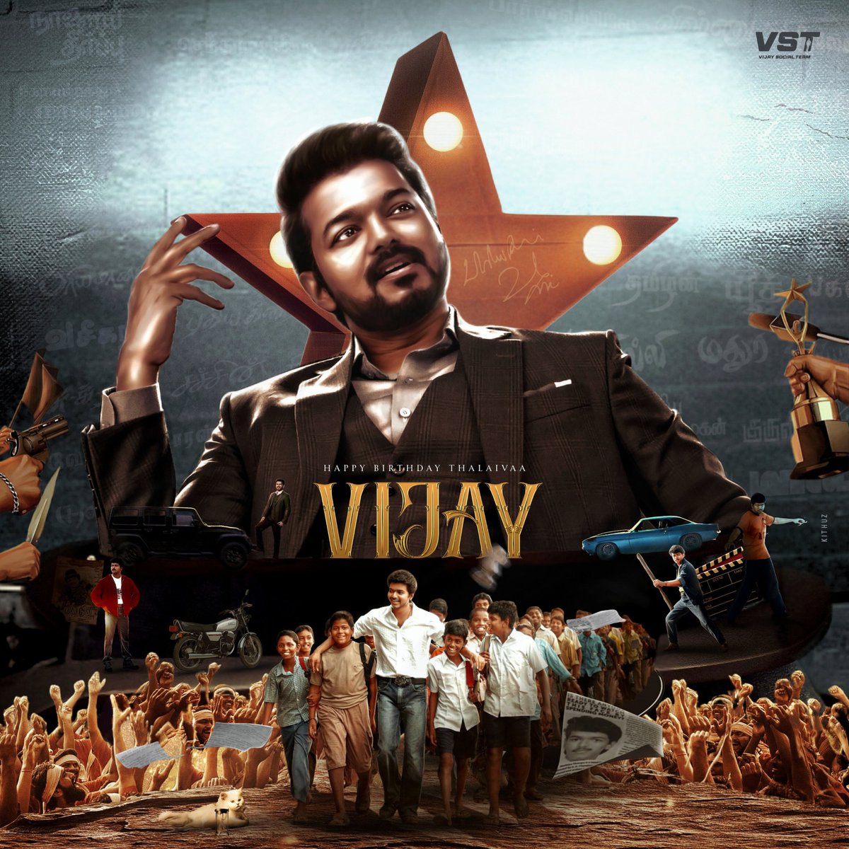 Happy to release the Special Birthday CDP for our Thalapathy <a href="/actorvijay/">Vijay</a>'s 51st Birthday from <a href="/TST_Offcl/">Vijay Social Teamⱽˢᵀ</a> Team 🥳💥

Happy Birthday Vijay Anna 🤗❤️

Design : <a href="/iamkithuz/">கிதுஷ்</a>

#HBDThalapathyVijay #JanaNayagan 
#51stThalapathyBirthdayCDP