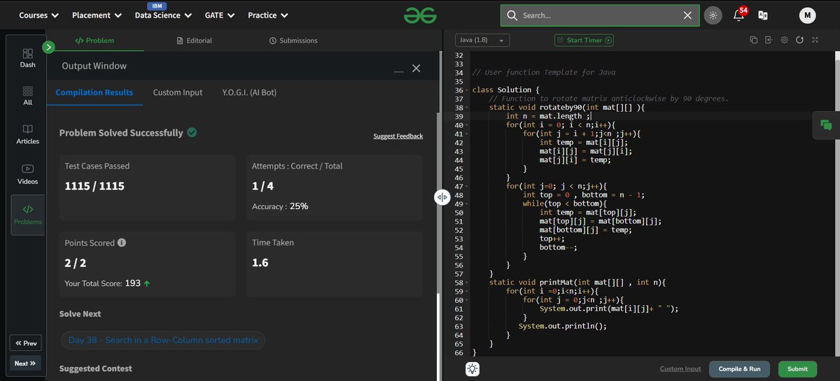 Darshan_031's tweet photo. Day 41 to 44 Solving GFG160 Days Challenge
@geeksforgeeks

#GFGChallenge #CodingJourney #gfg160 #geeksforgeeks #geekstreak2025Day https://t.co/3D7SNRkz6o