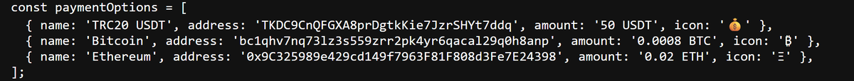 setThreatTitle's tweet image. hxxps://apkcrypter.net (Advanced Malware Crypter)
Suspicious wallets:
'Bitcoin', address: 'bc1qhv7nq73lz3s559zrr2pk4yr6qacal29q0h8anp
'Ethereum', address: '0x9C325989e429cd149f7963F81F808d3Fe7E24398
'TRC20 USDT', address: 'TKDC9CnQFGXA8prDgtkKie7JzrSHYt7ddq
