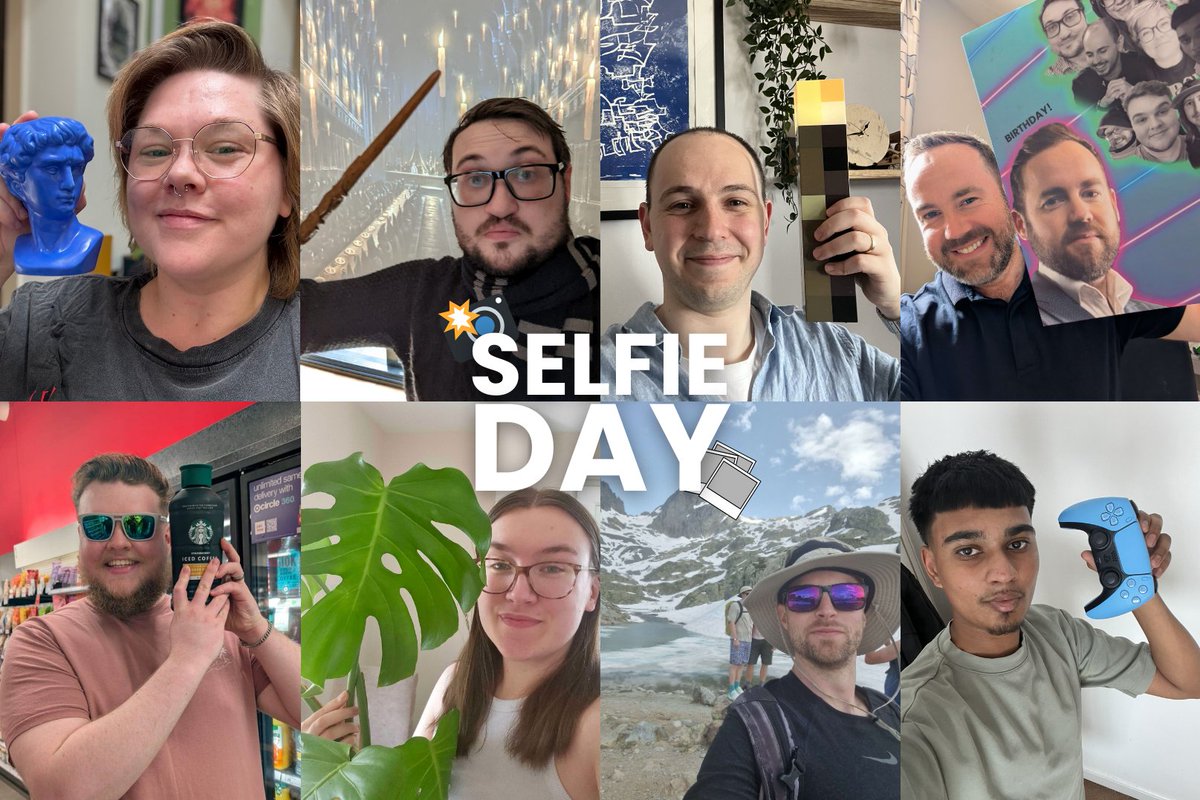 Kuoda's tweet image. It's National Selfie Day! 📸
We thought we'd all honour a very Kuoda tradition by sharing with you all our "head for scale" selfies, featuring a mountain, two "heads" for scale, and a variety of miscellaneous objects from around our homes.
#SelfieDay #NationalSelfieDay