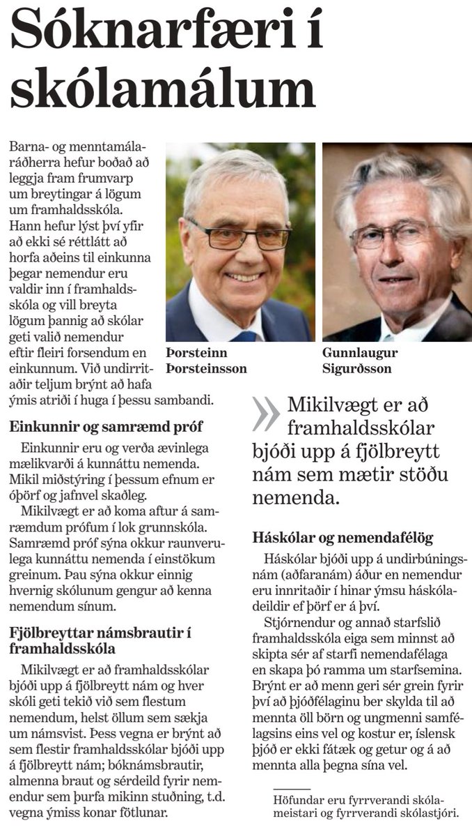 Það eru sóknarfæri í skólamálum sem við verðum að nýta okkur. Samræmd próf er eitt þeirra tækja.