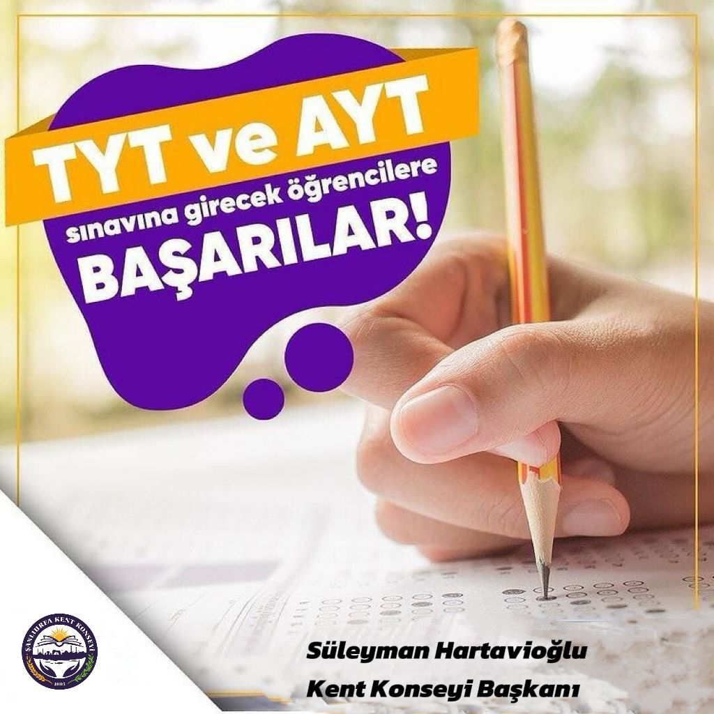 TYT ve AYT 'ye girecek tüm öğrencilere başarılar diliyoruz! Geleceğimiz olan gençlerimizin hayallerine bir adım daha yaklaşacağına inanıyoruz. Başarılar!