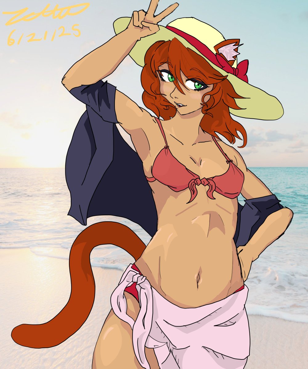It's that time of the year, I'd like to go to the beach sometime soon. Wanted to do something like this to test how I color skin, perhaps the tones are a little TOO defined. I think its so far the only "fanservice like" works that came out fine.