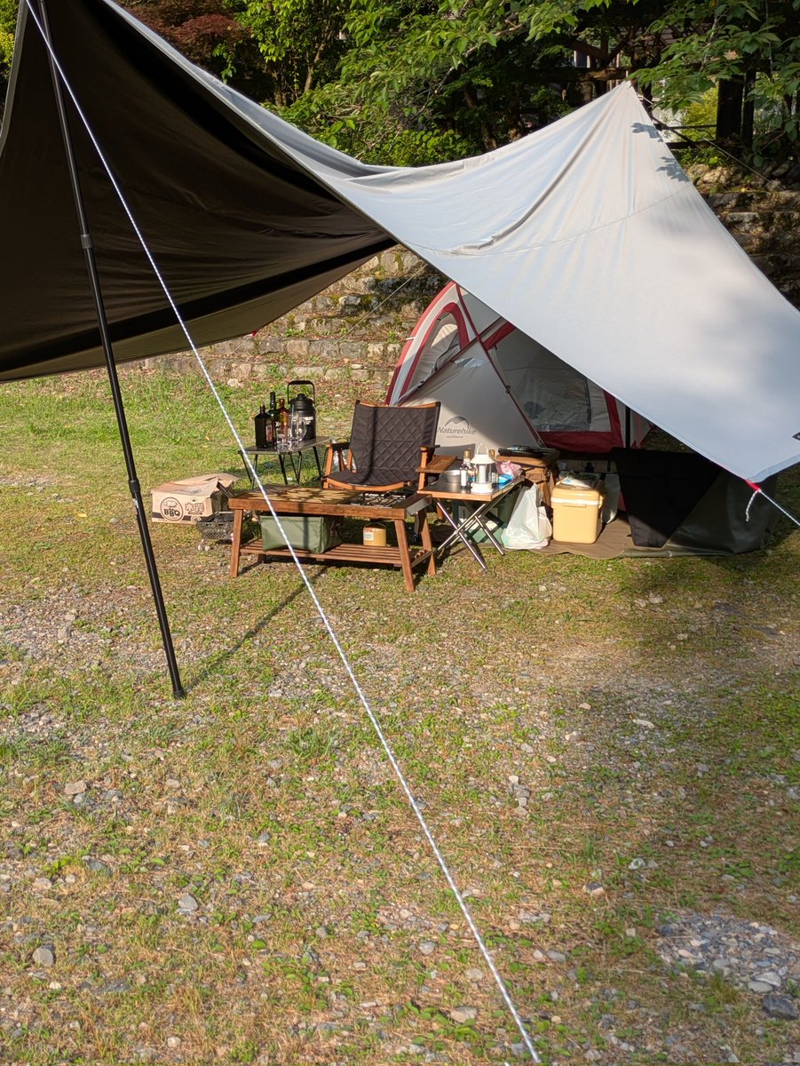 暑いけどキャンプしてます