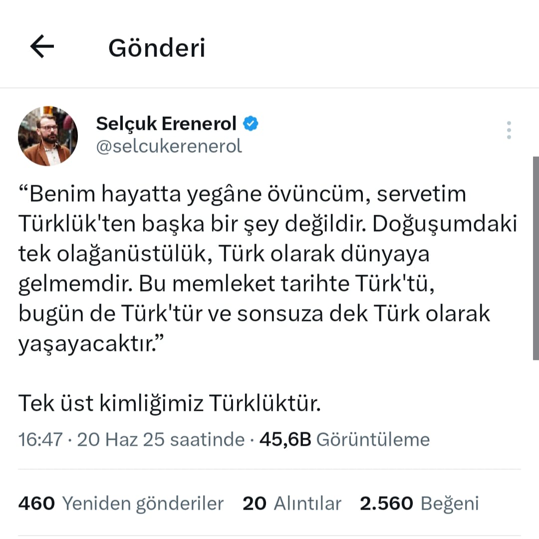 Türk Ortodoks Patrikhanesi Basın Sözcüsü Selçuk Erenerol:

"Tek üst kimliğimiz Türklüktür."