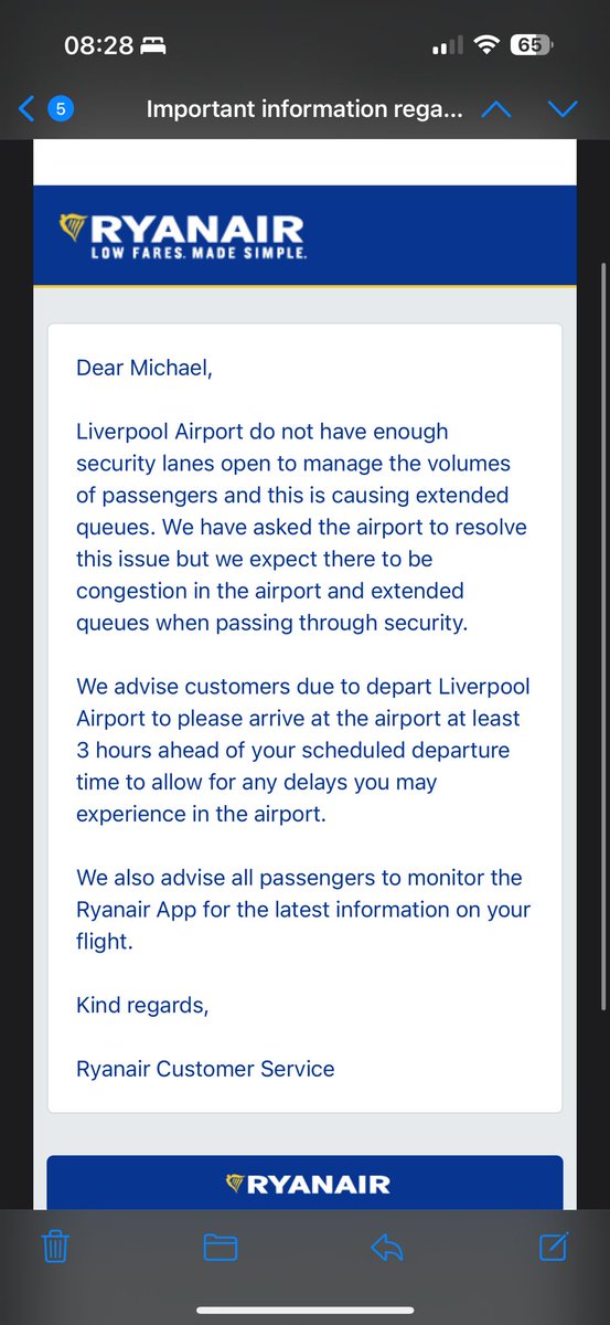 Is their problems again with security as Ryanair sending these back out to customers <a href="/LPL_Airport/">Liverpool John Lennon Airport</a>