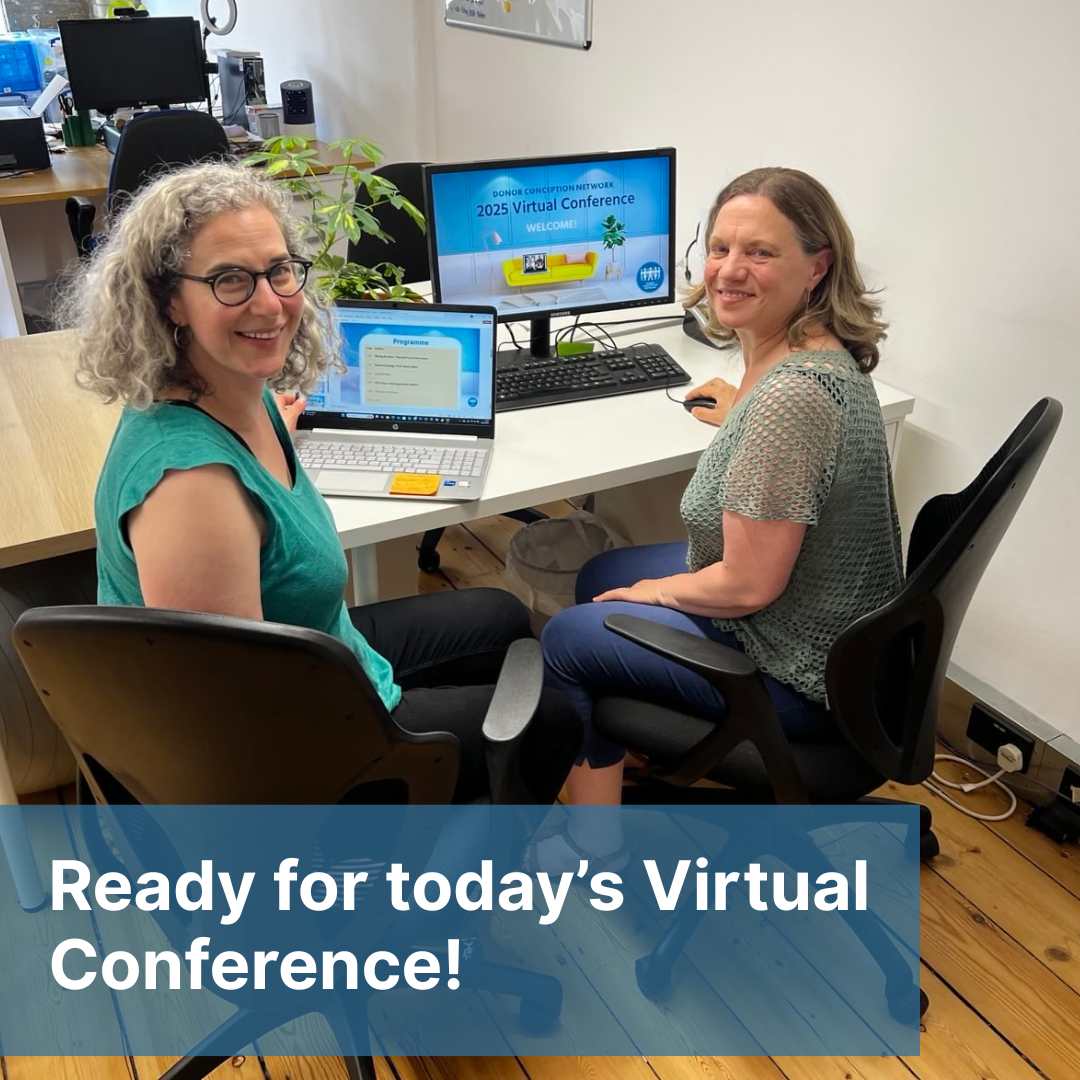 ✨ Yael &amp; Nina from the DCN team are ready for today’s Virtual Conference!
We’ll hear from donor conceived adults, a sperm donor and his genetic offspring, &amp; Prof. Vasanti Jadva—plus live Q&amp;A.
Tickets are closed but join our mailing list for future events: dcnetwork.org/civicrm/sign-u…