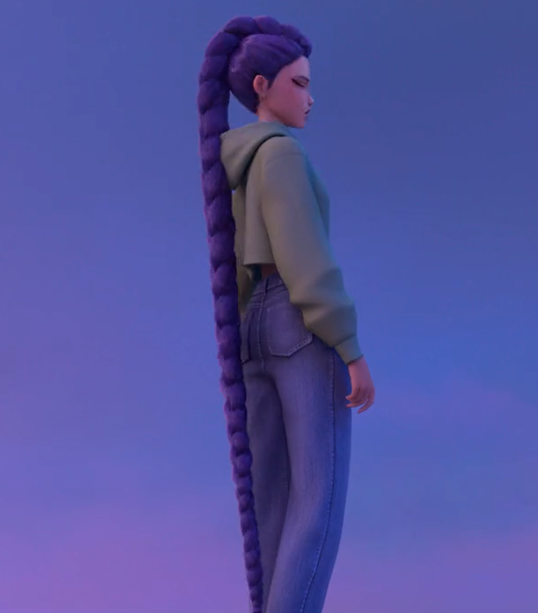 Righteous_Lover's tweet image. Rumi's side braid and pics that showcase near floor length braid!! 😍