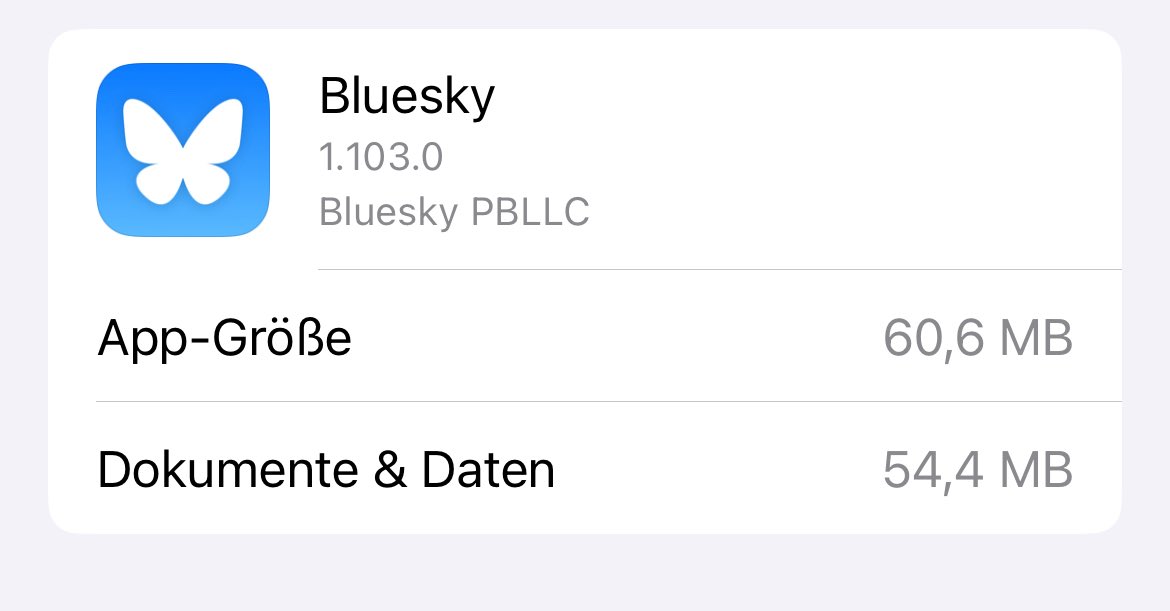 Wenn der freie #Speicherplatz knapp wird, lohnt sich das Deinstallieren und Neuinstallieren von Apps wie X oder Bluesky.
Bei mir hatten sich 12 GB (X) und 10 GB (Bluesky) unter „Dokumente &amp; Daten“ angesammelt.
Nach der Neuinstallation ist wieder deutlich mehr Speicher frei. 👇