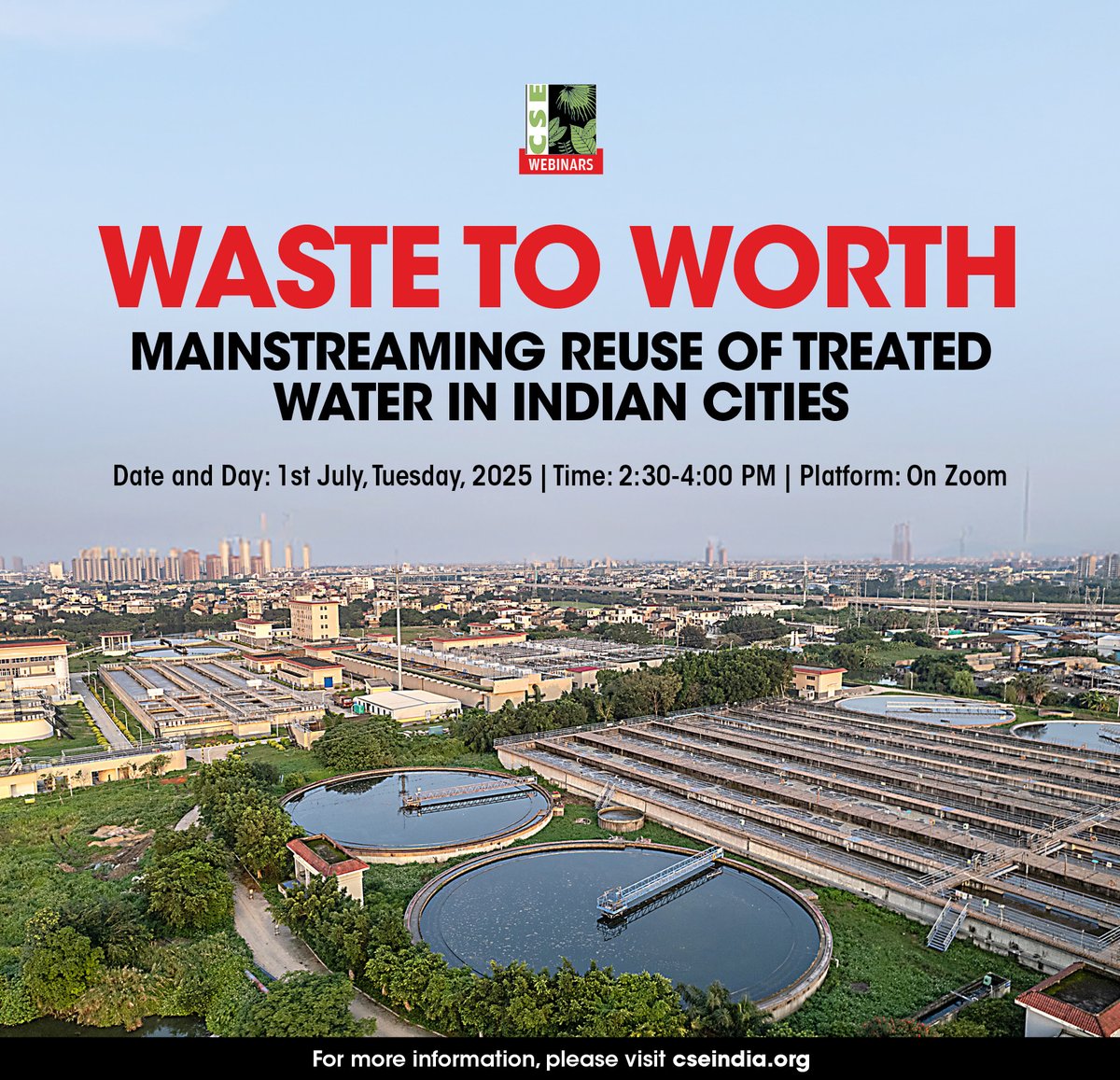 Webinar Alert | As cities in India grapple with growing challenges of ensuring access to safe and clean water, reusing treated used water is emerging as a sustainable, resource-efficient solution. Mainstreaming this practice at the city level is essential to ensure long-term