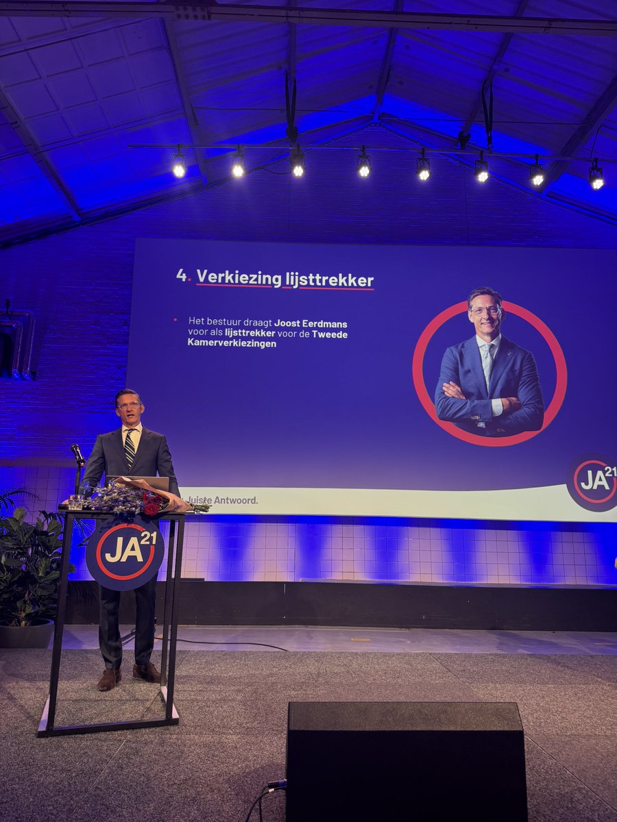 LIJSTTREKKER! ❤️💙 <a href="/Eerdmans/">Joost Eerdmans</a> gekozen door onze leden met 99,5 % van de stemmen, wat een mandaat!