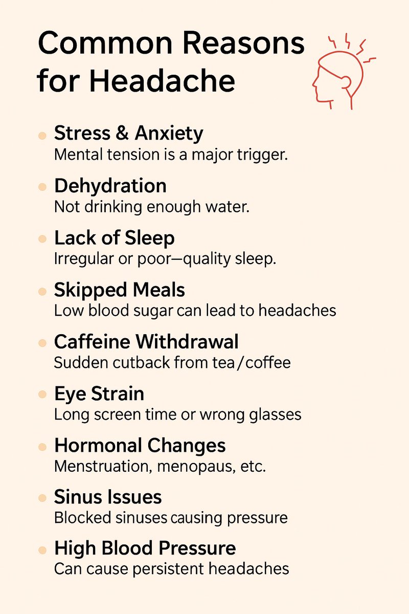 ମୁଣ୍ଡ ବିନ୍ଧା ର କାରଣ 
ଆପଣଙ୍କ ର କେଉଁ କାରଣ ପାଇଁ ମୁଣ୍ଡ ବିନ୍ଧା ହୁଏ!