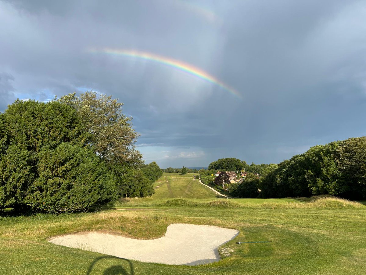Steve Lampard's Captain's Day is under way. Thank you to head Greenkeeper Ashley Allpress who took this photo of a very moody looking sky as the course was being set up first thing