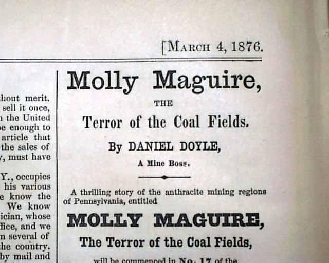 Today, in 1877, ten members of a secret society of Irish coal miners known as "The Molly Maguires" were executed in Pennsylvania. The day would become known as ‘Black Thursday'. The organisation had been known to use strongarm tactics, but this was often in self-defense against
