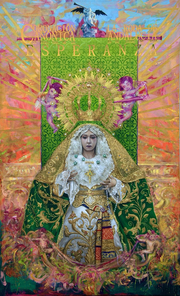 Cartel de Coronación de Ntra.Sra. de la Esperanza . La Roda de Andalucía.