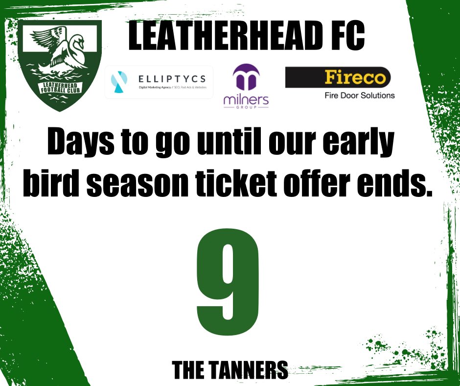 With the season almost upon us this is a great way to save some money by taking up our early bird offer 

leatherheadfc.ktckts.com/brand/season
