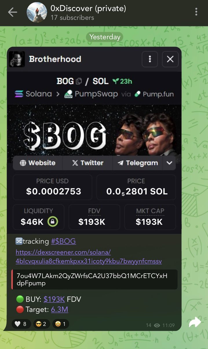 $1 to $100K challenge : day 1 !

33x on $BOG

Forget #Fartcoin  , $TRUMP – next tokens will bring bigger X!

I invited 17 people yesterday.

If you’re in, like, RT, and drop a comment.