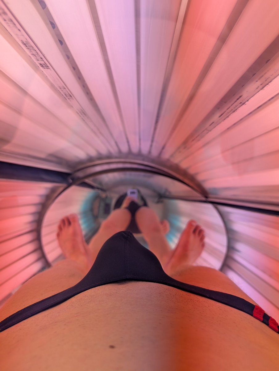 Sunbeds are excuse to wear the smallest pants #gay #gayunderwear #lycra #bulge