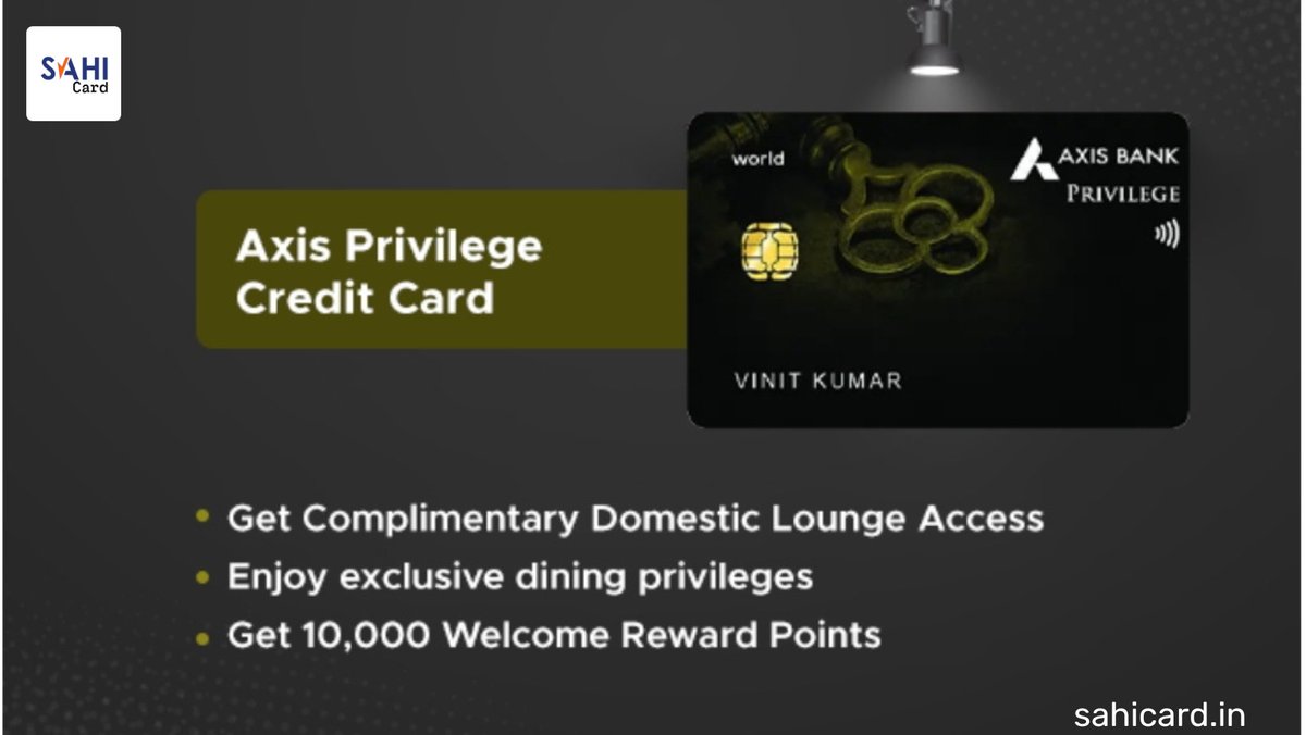 SahiCards's tweet photo. ✨ Apply Axis PrivilegeUnlock Premium Perks.
👉 Apply now: https://t.co/FXNl2Jb47h
➤ ₹4,500+ in rewards
➤ 8 Free Lounge Visits ✈️
➤ 15% OFF Flights, 10% OFF Swiggy, Amazon Fresh &amp; more
➤ BOGO on Movies 🎬
➤ 25% OFF Dining via EazyDiner
🚫 CIBIL 736+ | Not for new-to-credit https://t.co/h2v7wlCv9F