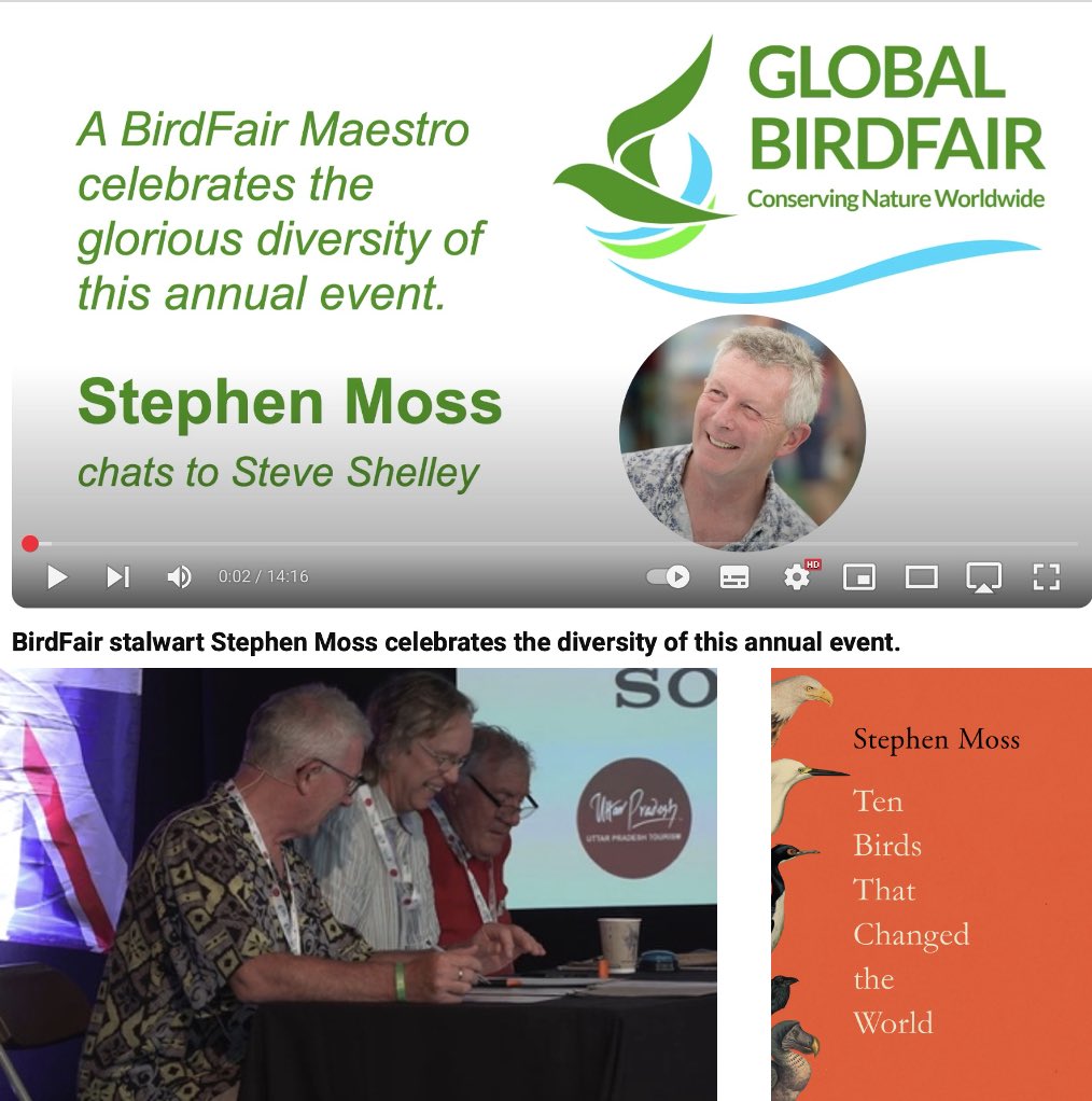 GlobalBirdfair's tweet image. 🌟 Global Birdfair Super Saturday 12 July
🎟️ globalbirdfair.org
🎪 What a line up!
🙏🏽 Thanks to everyone for joining in
👀 ‘The Ubiquitous’ @StephenMoss_TV has his own image page for good reason: you really will find him everywhere!
👉Find out more
m.youtube.com/watch?v=cdG8sO…