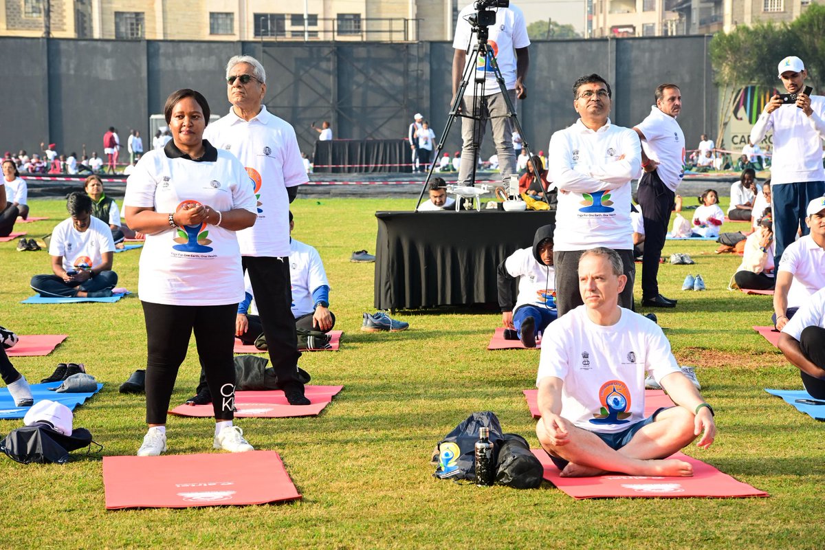 CS Rebecca Miano shared her personal testimony, saying yoga has helped her achieve clarity, balance, and inner energy. Indian High Commission #YogaForOneEarth2025.
