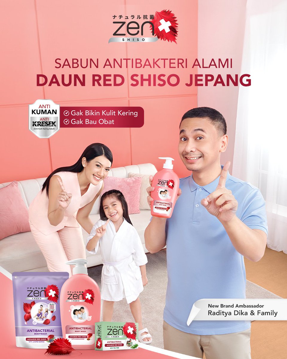 Raditya Dika &amp; Family sekarang sudah pakai sabun Zen! Sabun Antibakteri yang Gak Pake Tapi-Tapi
Yuk, Moms, buruan beli di Shopee Shinzu'i Official Shop atau di toko-~toko terdekat! 😊

#ZenAntibacterial #ZenAntiKumanAntiKresek #ZenGakPakeTapiTapi