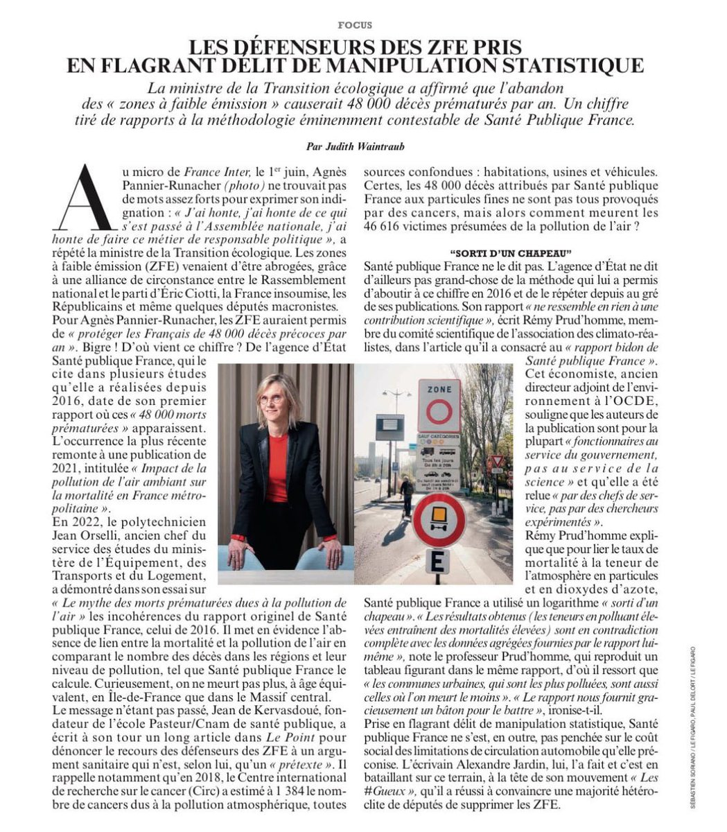 ⚠️ Mensonge d’État ! 

<a href="/AgnesRunacher/">Agnès Pannier-Runacher 🇫🇷🇪🇺</a> affirme partout que 48 000 décès prématurés par an seraient dus à la pollution, en s’appuyant sur Santé publique France.

➡️ C’est faux. Une véritable #FakeNews !

Des chercheurs ont démonté ce chiffre : à âge équivalent, on ne meurt pas plus