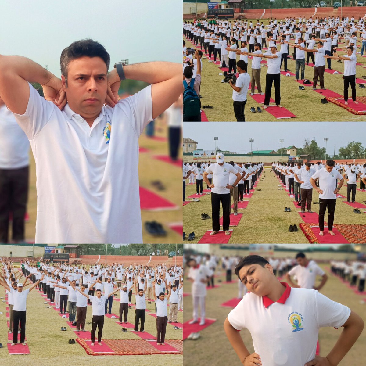 ajkrkta's tweet photo. On the occasion of the 11th International Yoga Day, a grand yoga session was held at Budgam. DC Budgam Dr. Bilal Mohiuddin Sahib also actively participated, inspiring many with his presence and support for holistic wellness. 🧘‍♂️🙏 #IDY2025 #DCBudgam #YogaForWellness https://t.co/wN4npjPlNg