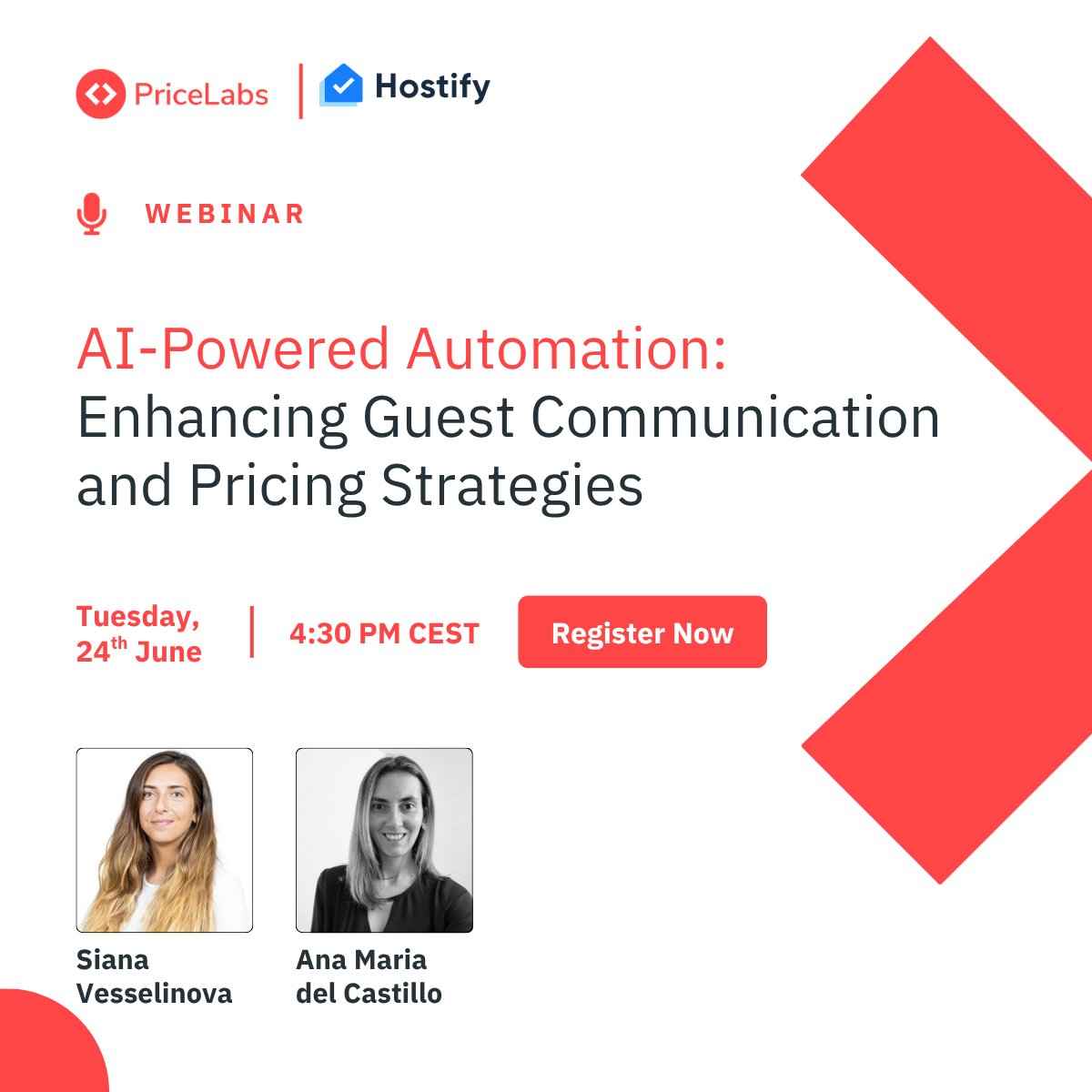 🚨 #PropertyManagers: Want more revenue &amp; happier guests — with less effort?
Join Hostify &amp; <a href="/Price_Labs/">PriceLabs</a> for a 45-min session on using #AI to automate pricing &amp; guest messaging.

📅 June 24 | ⏰ 4:30 PM CEST

Register free: us02web.zoom.us/.../691.../WN_…

#webinar #ArtificialInteligence